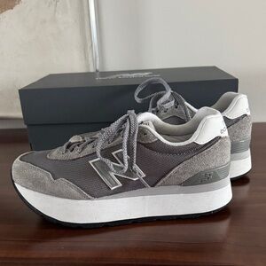 New Balance Women's 515H V1 Platform Gray and White Sneakers 8.5